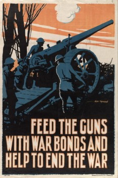 feed the guns with war bonds poster